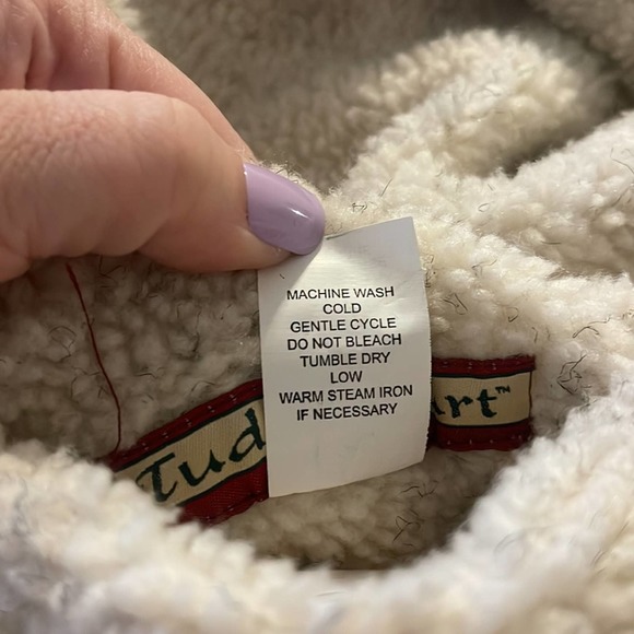 Vintage Tutor Court Reversible Fair Isle Sherpa Like Coat Women's Size Large - Picture 7 of 9